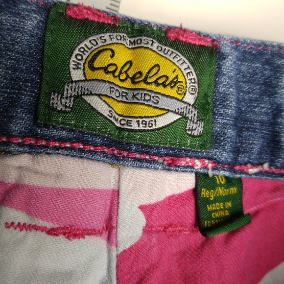 Cabela's 919245 Boot Cut Jeans Girls 10 Pink Flannel Lined Low Rise B169 - Picture 4 of 9